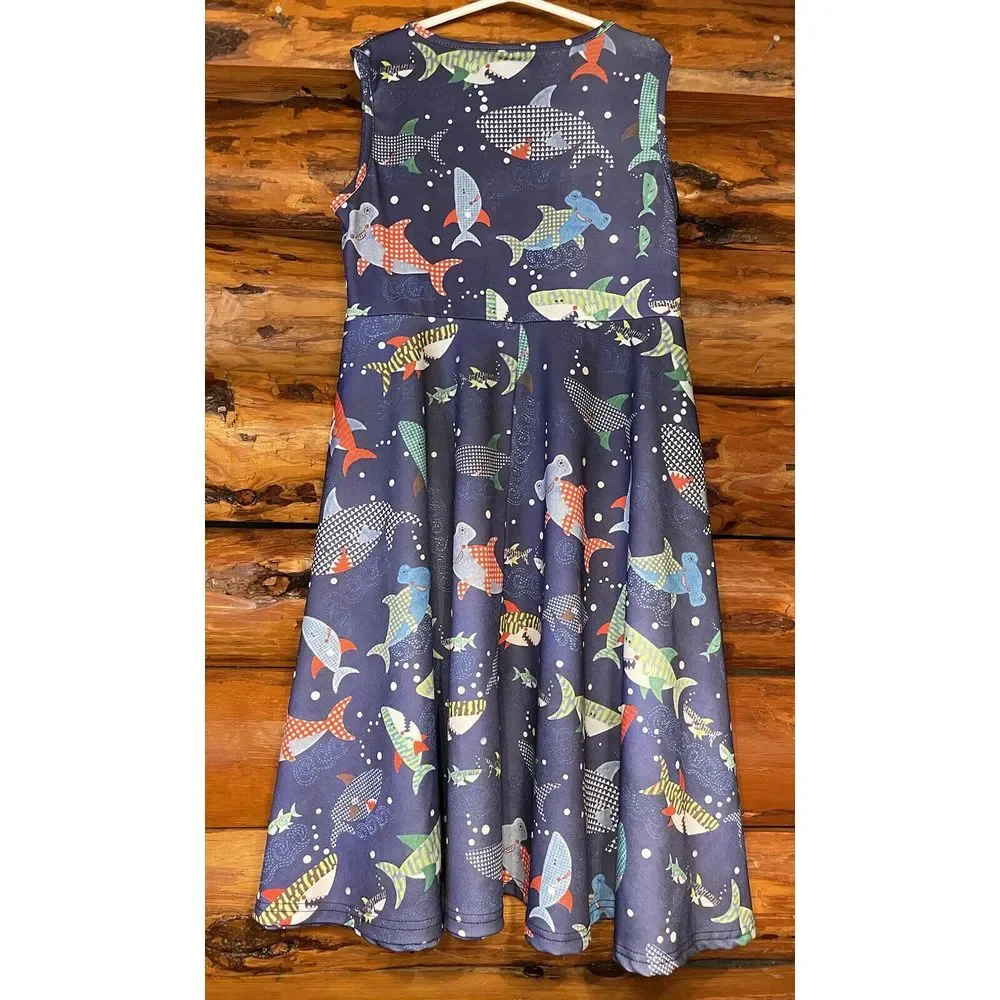 Funnyco Kid Marine Life Ocean Animals Dress‎ XL (14-16)